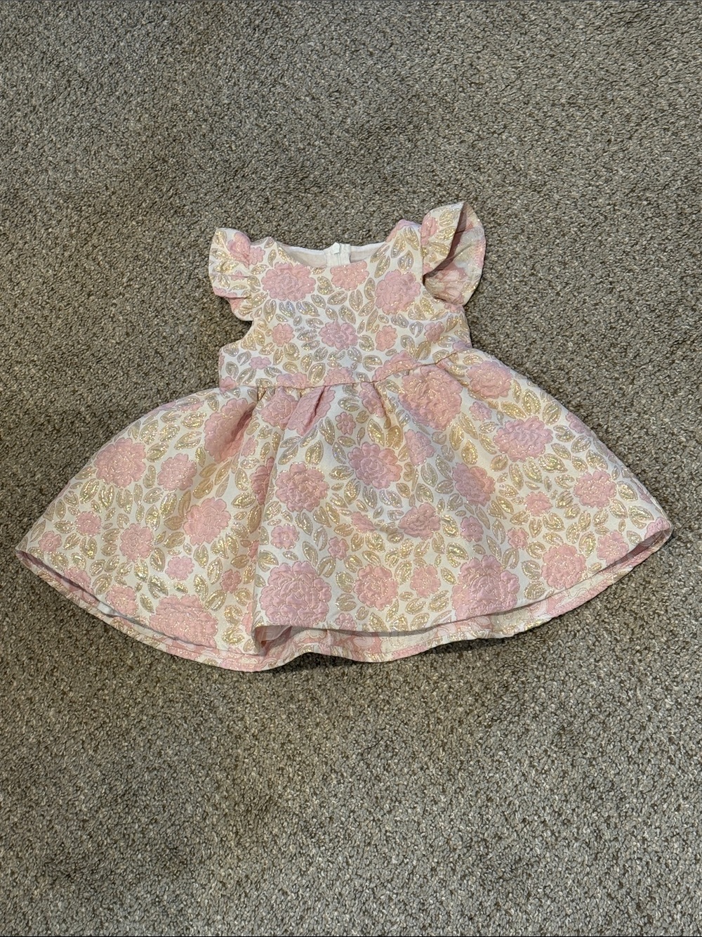 NWT Girls Floral Party Dress in Pink and Gold